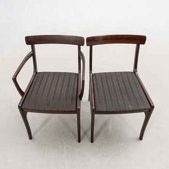 Ole Wanscher, chairs, 8 pcs, "Rungstedlund", Poul Jeppesen, Denmark, second half of the 20th century.