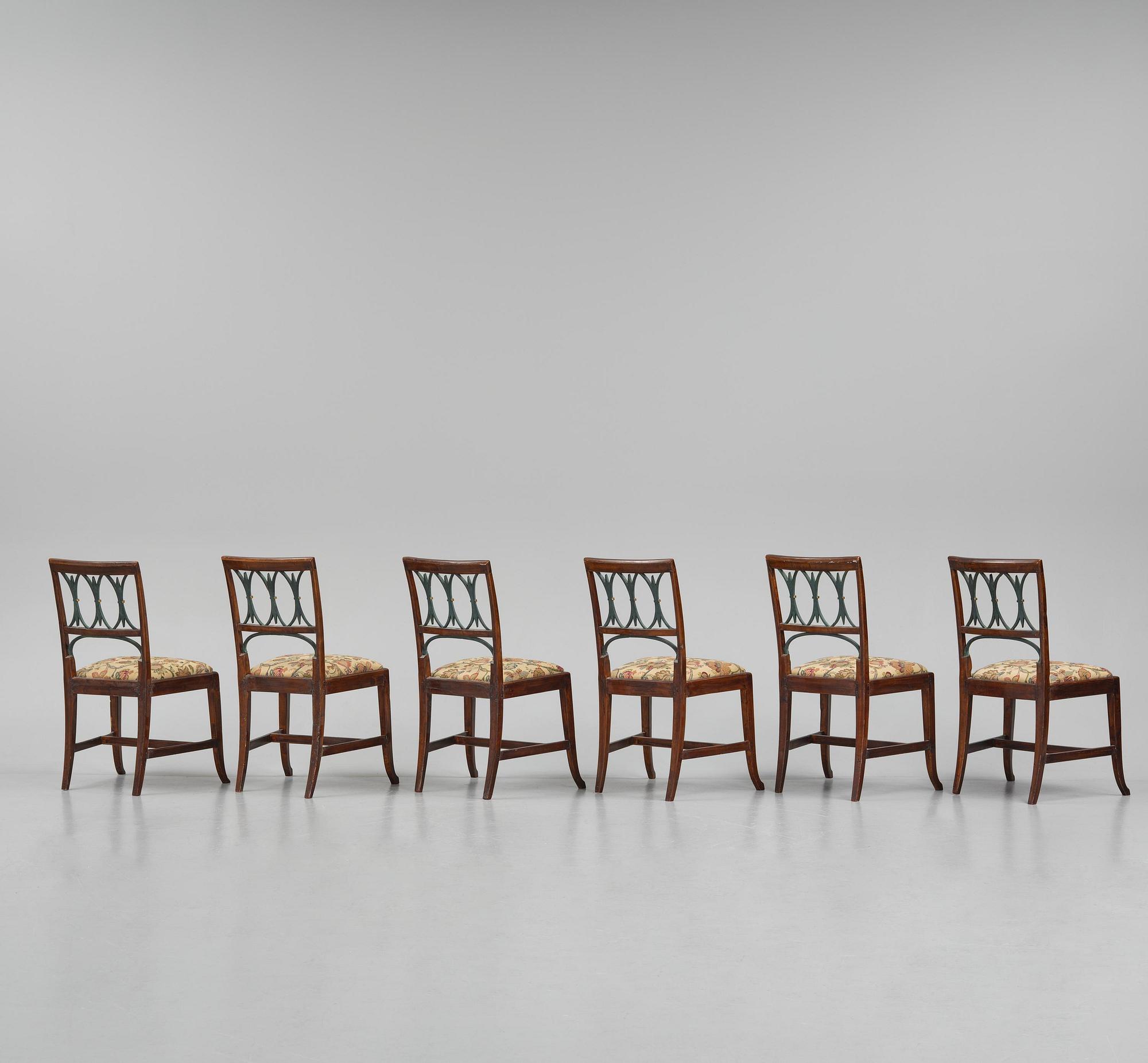 A set of six Russian Empire chairs, early 19th century.