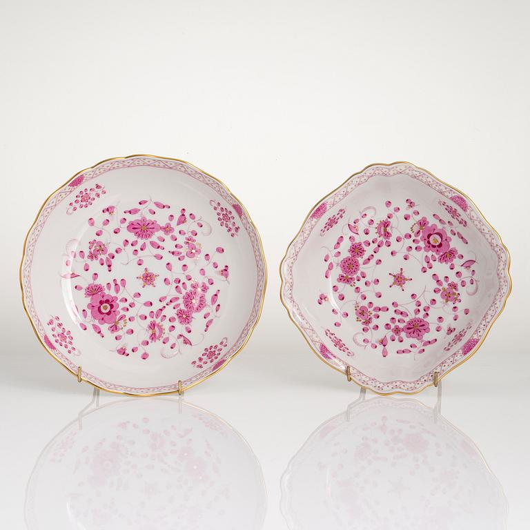 MAT- OCH KAFFESERVIS, 77 delar, porslin, Meissen, "Indische malerei", 1900-talets andra hälft.