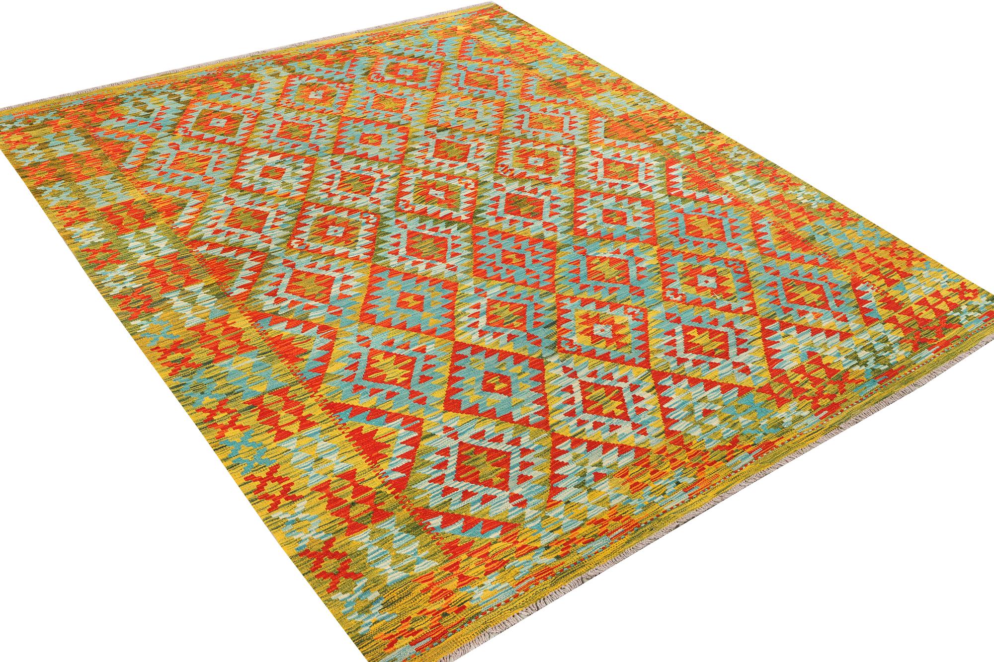 An Afghan Kelim carpet, c. 244 x 206 cm.