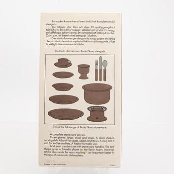 Signe Persson-Melin, a set of 44 + 13 pcs of cutlery Boda Nova stoneware 1970s.