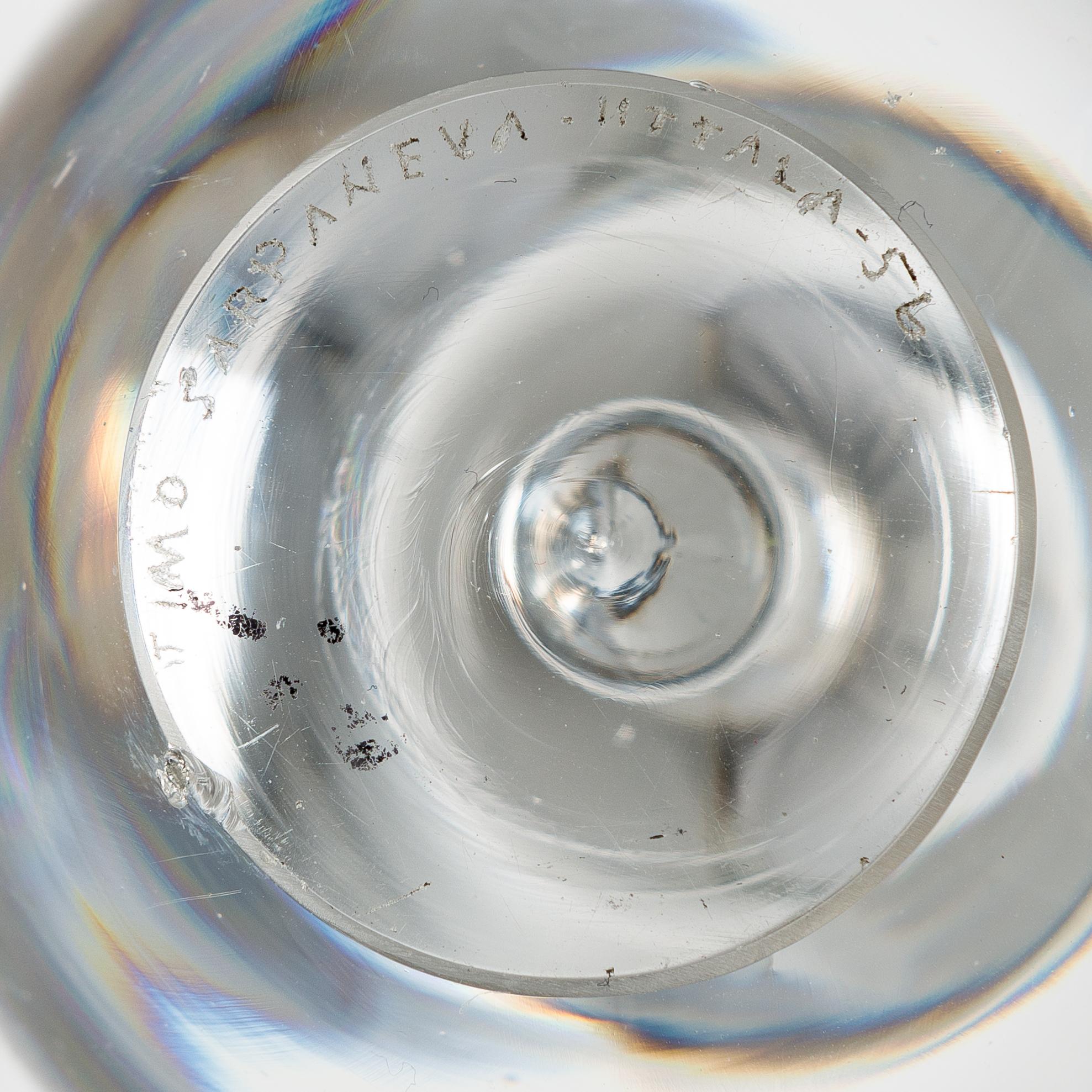 Timo Sarpaneva, Two mid-20th-century glass sculptures, both signed. Iittala, Finland.