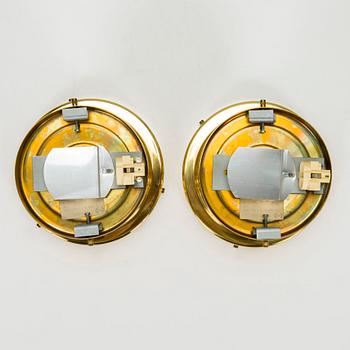 Klaus Michalik, A pair of 1960s wall/ ceiling lights, 'Bau' model 971-504/H for Stockmann Orno, Finland.