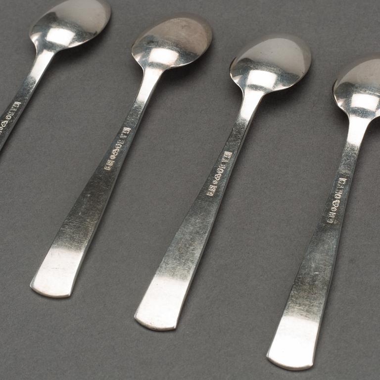 KAFFESKEDAR, silver, 11 st Rosenholm, GAB, Stockholm, 1967.