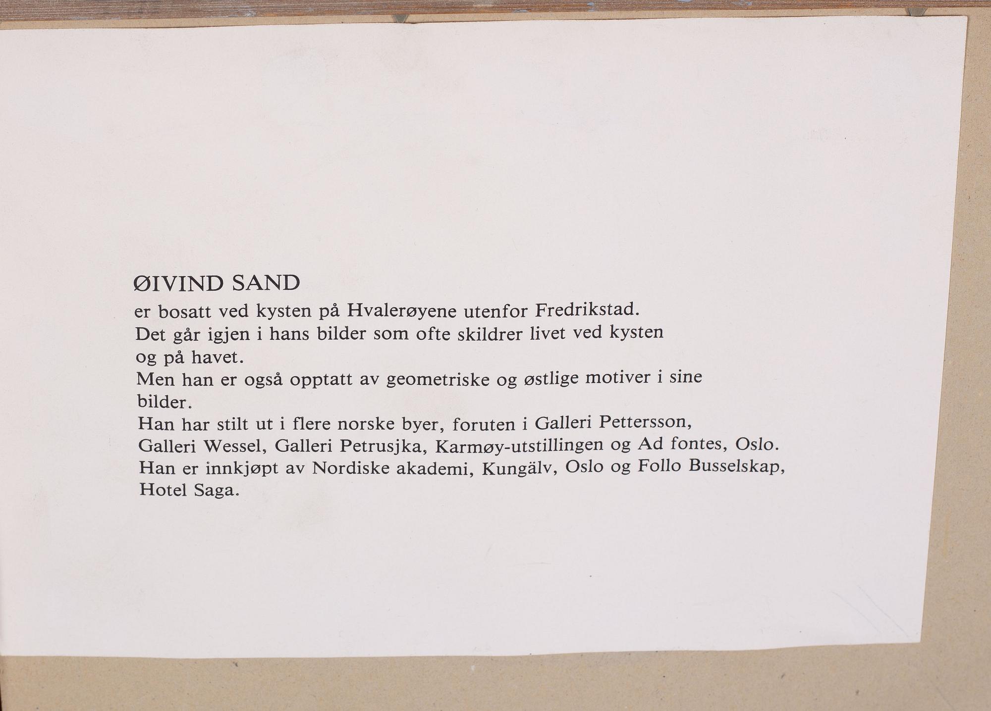 Øivind Sand, Untitled.