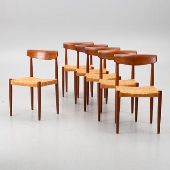 Knud Faerch, chairs, 6 pcs, Slagelse, Denmark, 1960s.