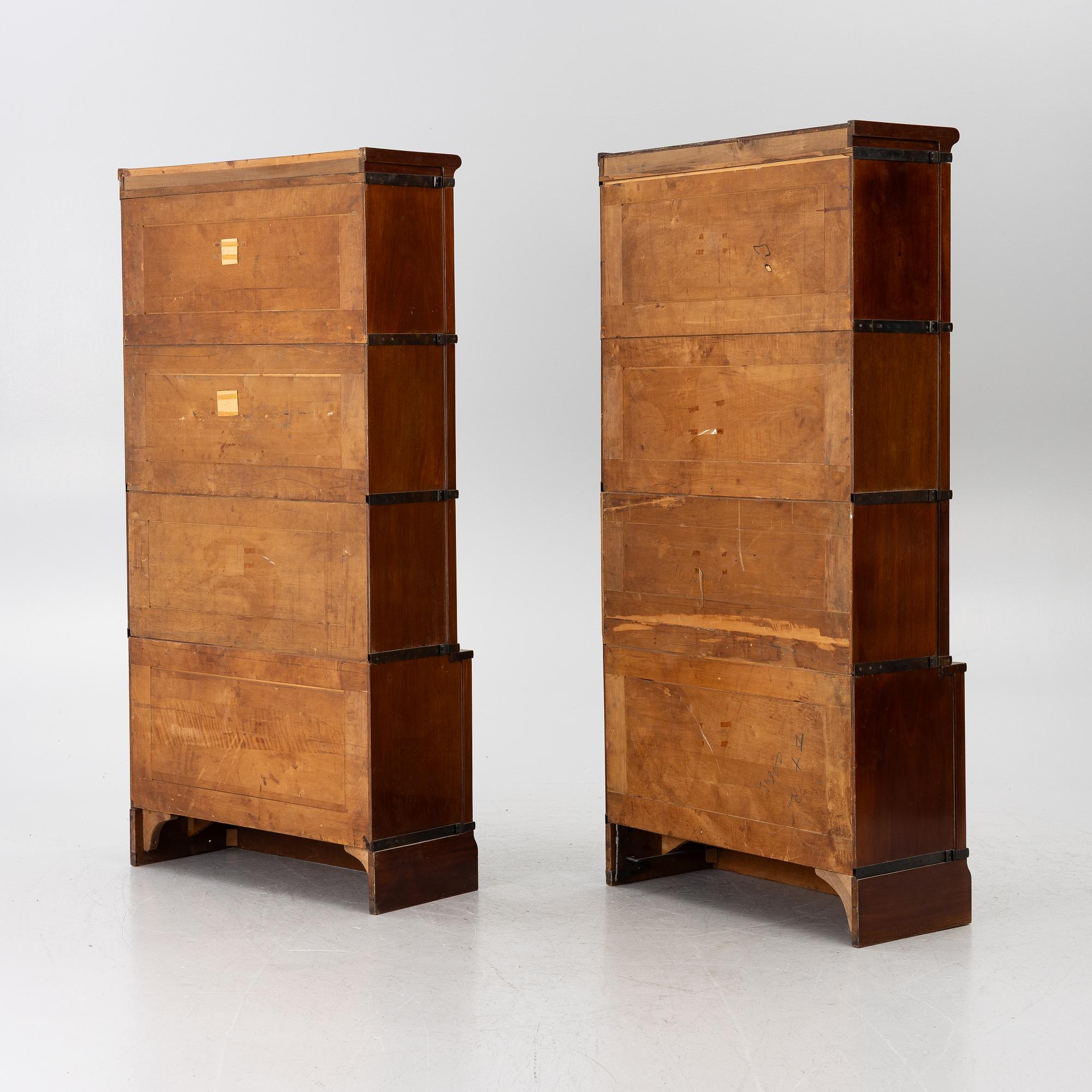 Bookcase, 8 modules. Early 20th century.