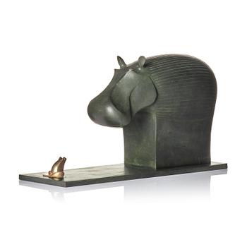 497. Gunnar Cyrén, a sculpture, "Kan du inte tala?", ed. 5/7, Herman Bergman konstgjuteri, Stockholm & Gävle, 1988.