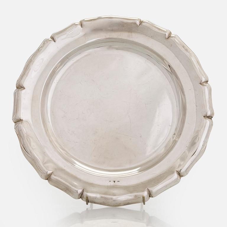 Serveringsfat, silver, Tjeckoslovakien 1929-1941.