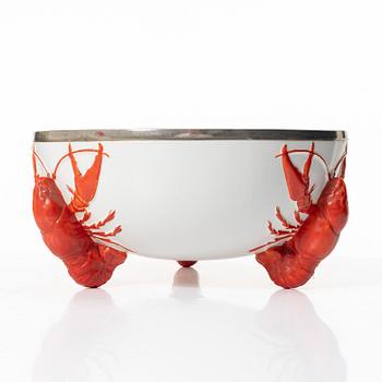 A part cream ware 'crayfish' dinner service, possibly by Rörstrand, early 20th century.