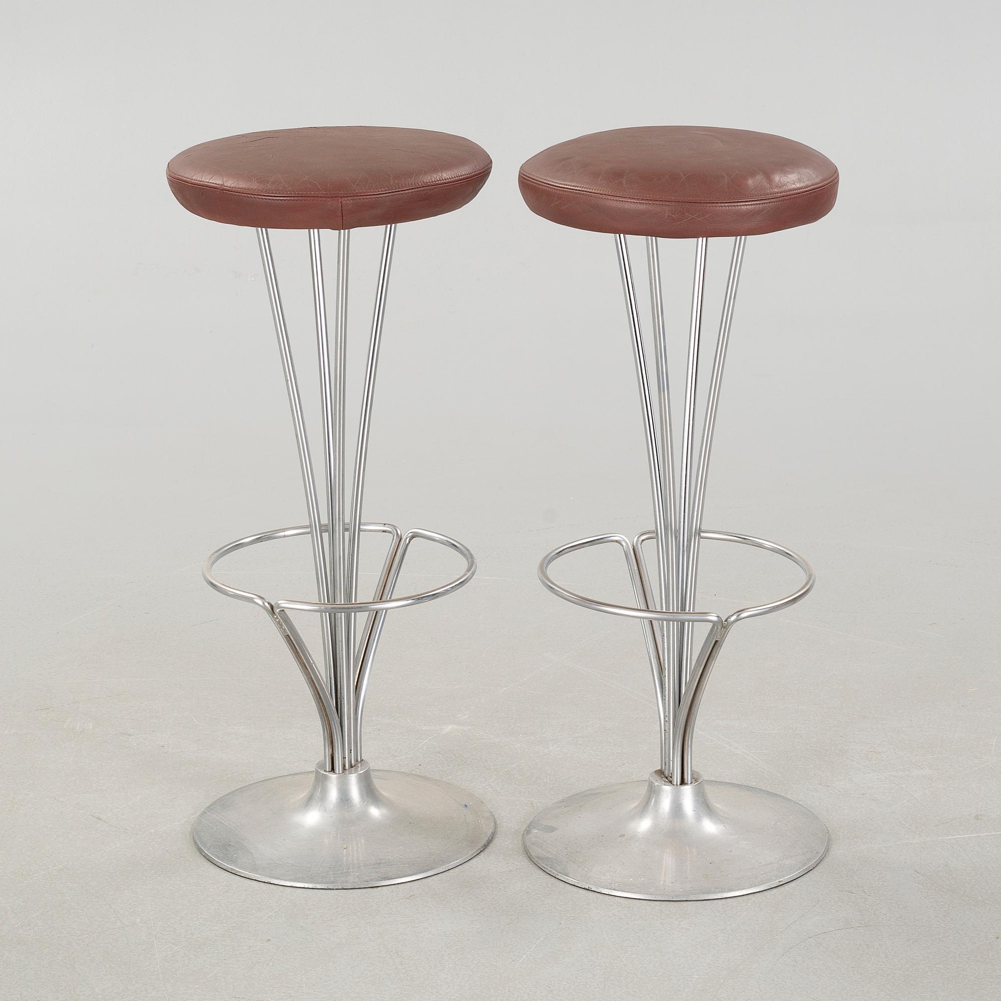 A pir of "FL 9511" bar stools, designed by Piet Hein for fritz Hansen, 20th century.