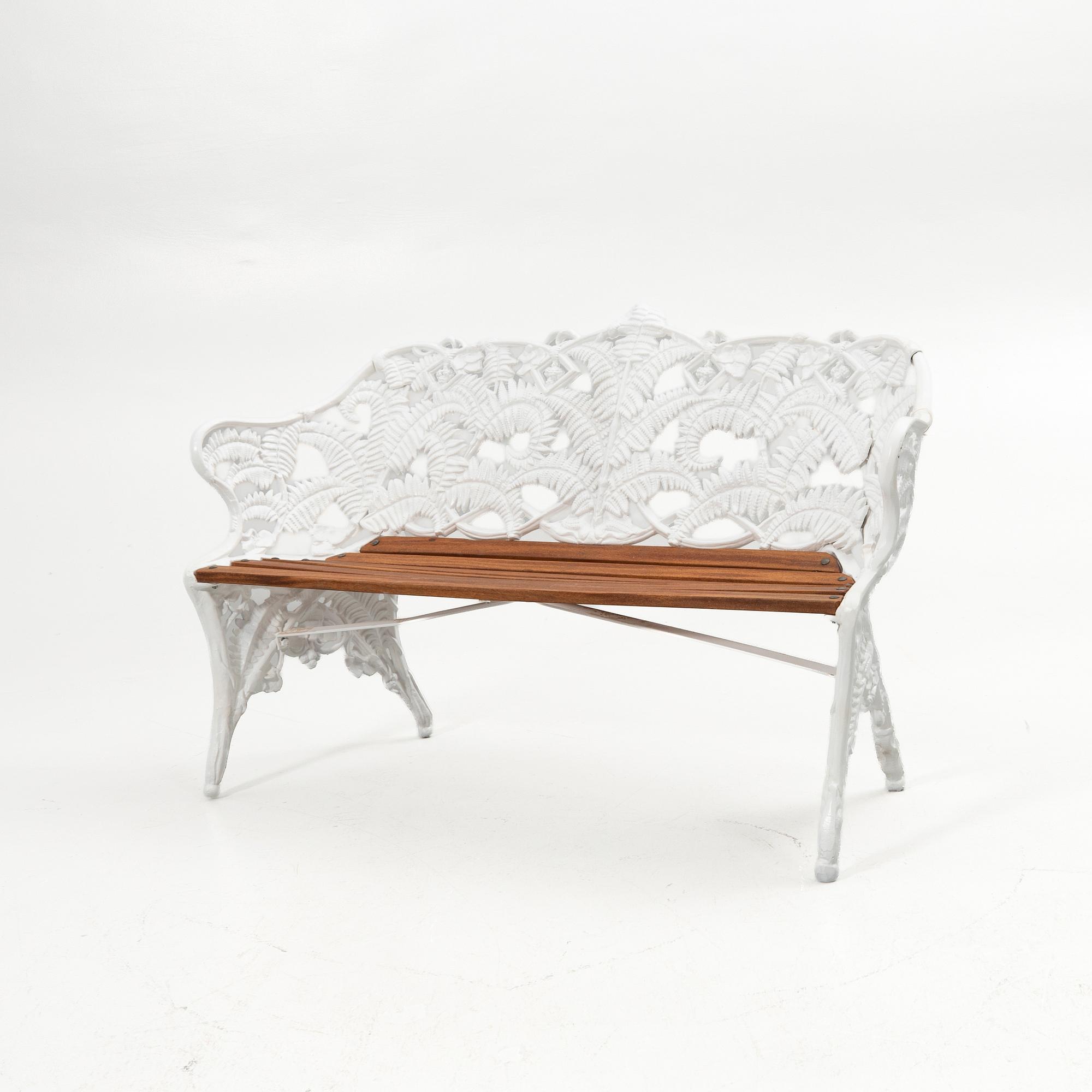Trädgårdssoffa, Melins Metallgjuteri, Anderstorp, 1900-talets andra hälft.