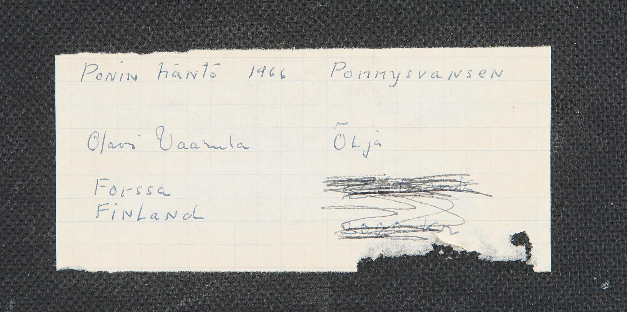 Olavi Vaarula, "Ponnynssvans".