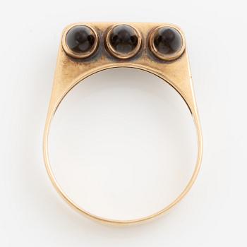 A 14K gold ring with smoaky quartzes. Alppikulta, Helsinki.