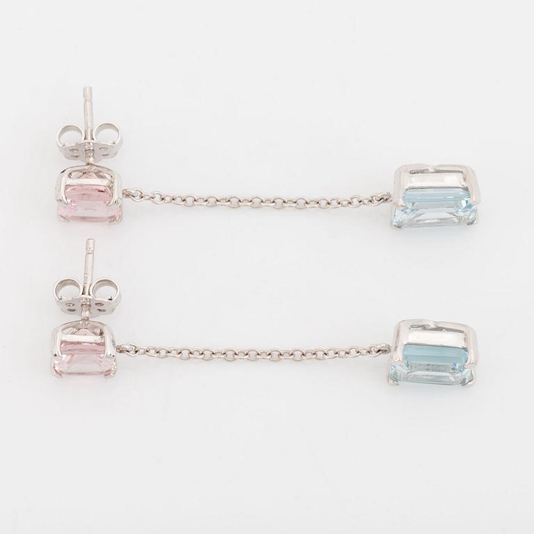 Aquamarine and morganite earrings.