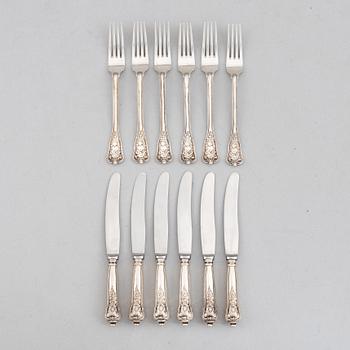 Ole Hagen, sandwich cutlery, 12 pieces, sterling silver, "Rosenborg", A Michelsen, Copenhagen circa 1960.