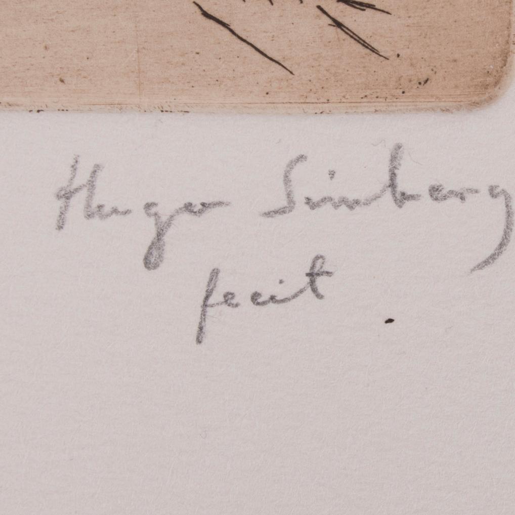 HUGO SIMBERG, etsningar, 2 st, signerade fecit.