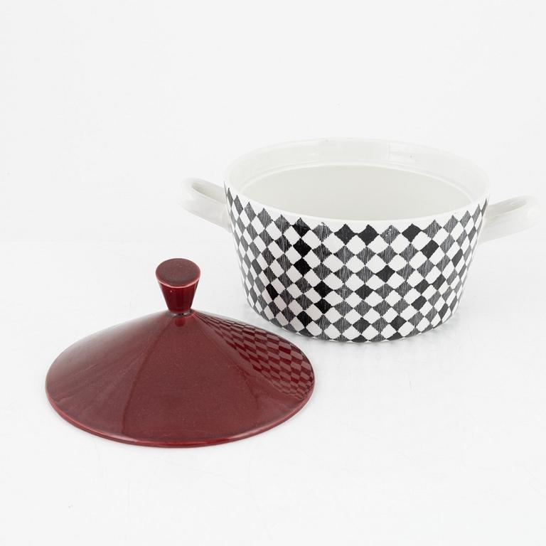 Marianne Westman, servisdelar, 5 st, flintgods, "Red Top", Rörstrand.