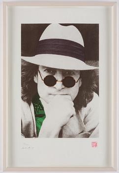 Yoko Ono, "Silk screened potrait of John Winston Lennon".