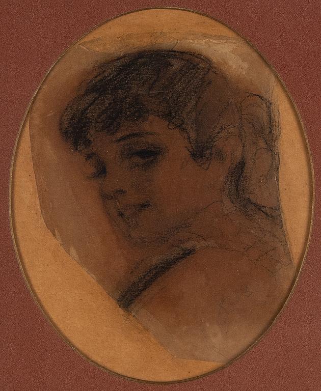 Anders Zorn, kolteckning, signerad med blyerts, troligen utförd omkring 1879.