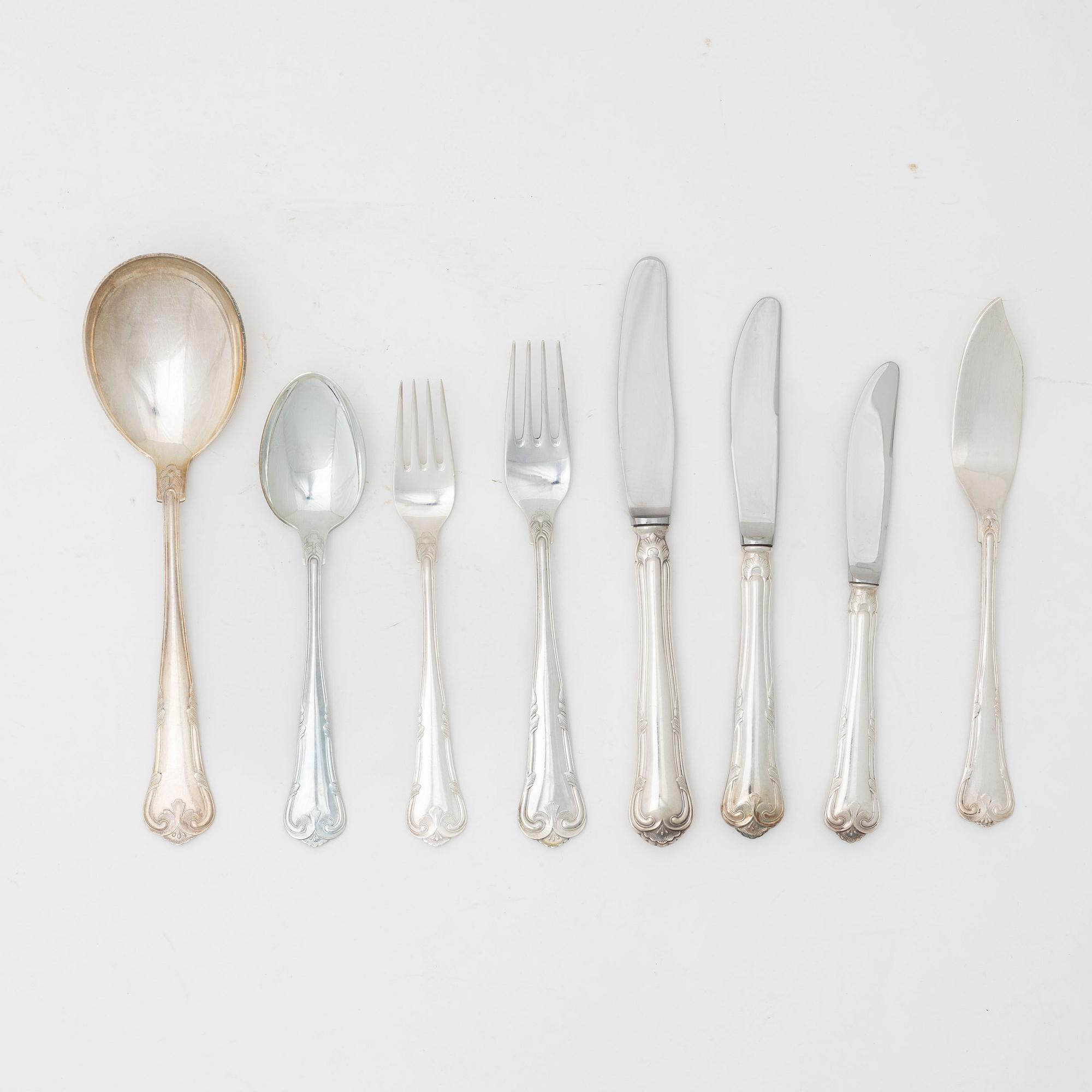 A 64-piece Swedish silver cutlery set, model 'Herrgård', including MEMA, Eskilstuna 1996.