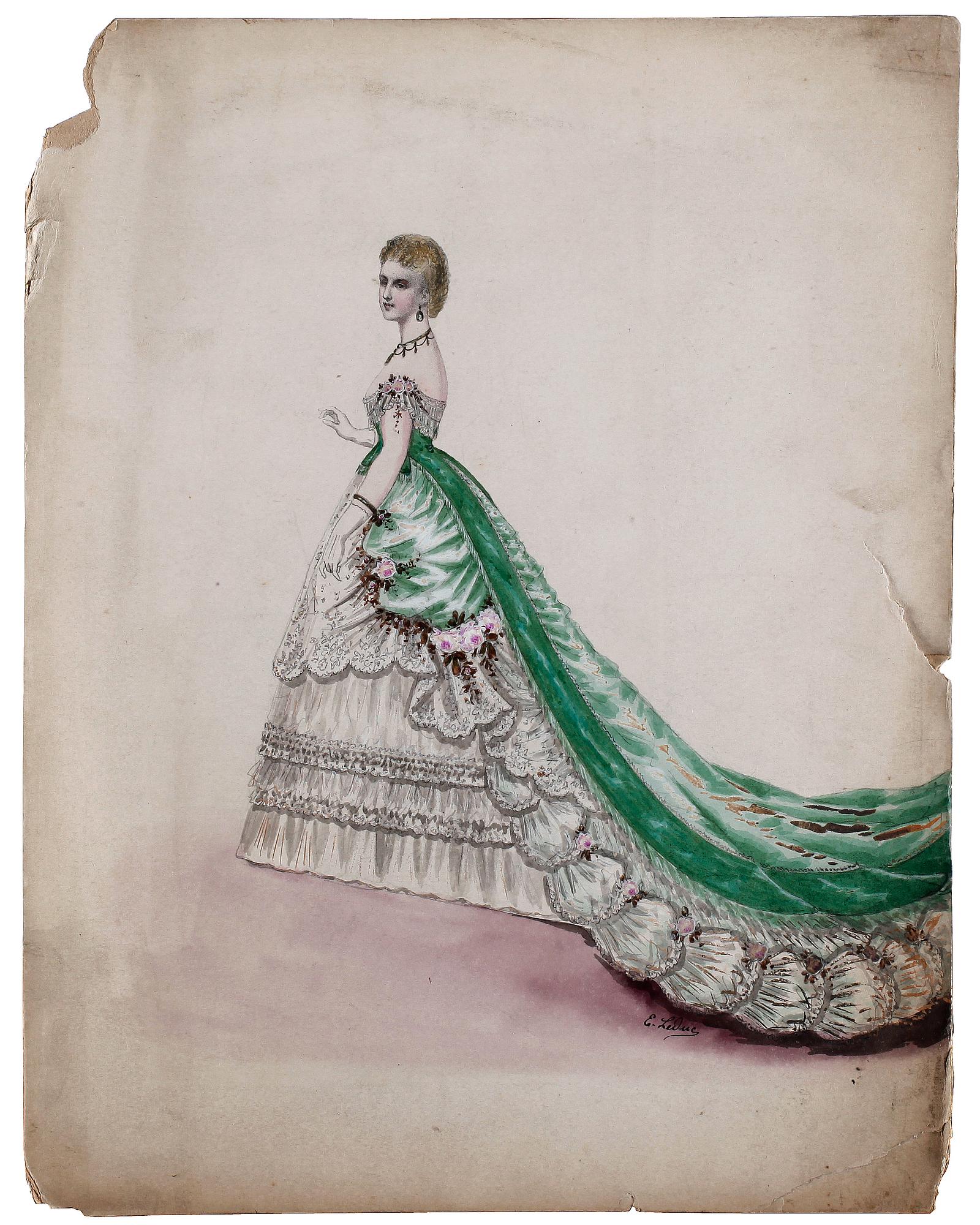 MODEPLANSCHER, 14 st, bla Ernest Leduc, 21 rue des Acacias, Montmartre, Paris 1800-talets andra hälft.