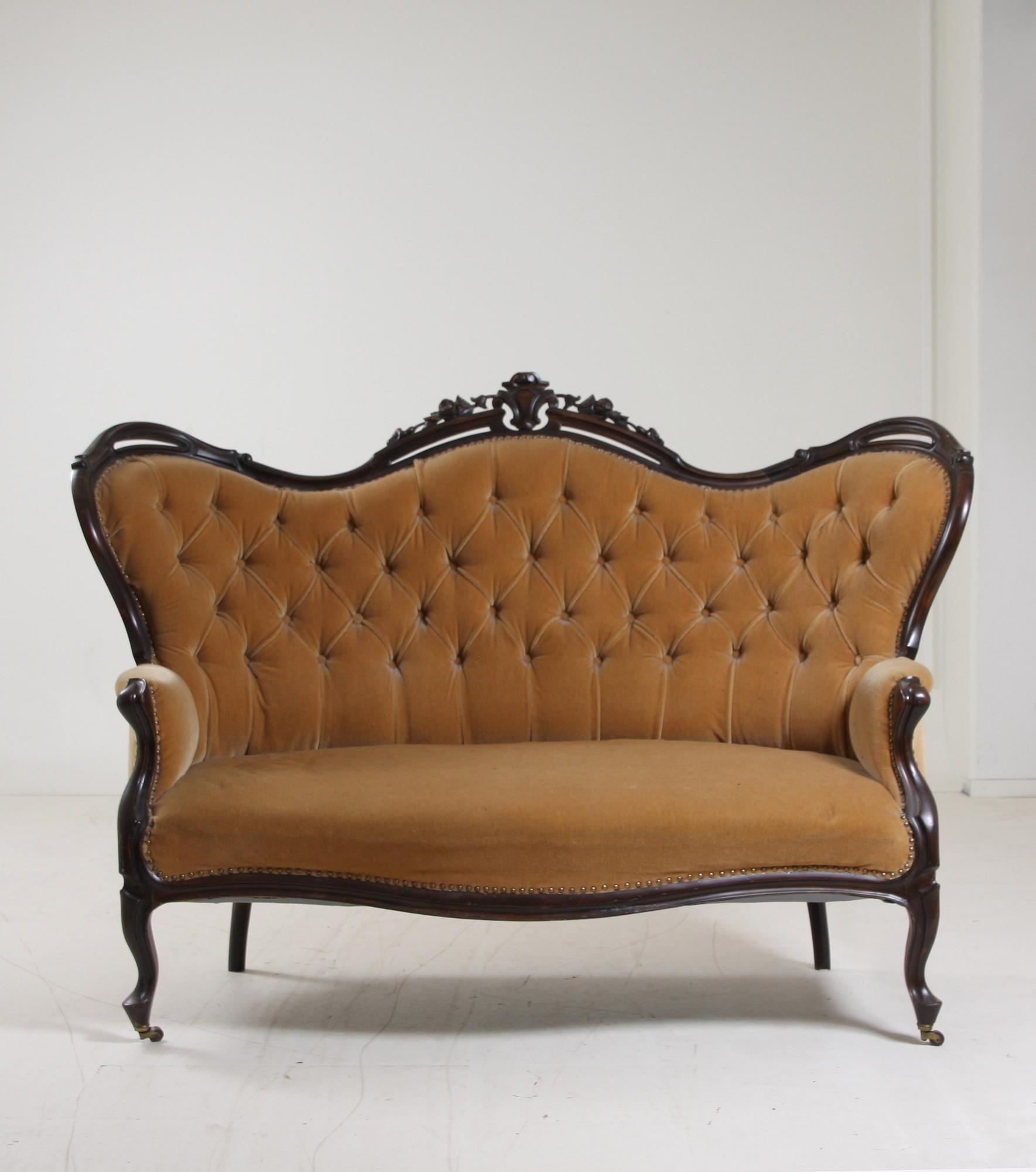 SALONGSMÖBEL, 4 delar, nyrokoko, 1800/1900-tal.