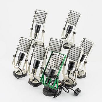 A set of eight  'Sintesi Faretto Sconces' wall lights by Ernesto Gismondi for Artemide.