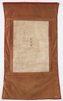 THANGKA (2), Bodhisattvas omgivna av buddhistiskt panteon, Beijing School, 1920-tal.