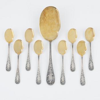 Joseph Rubin, 9 silver cutlery pieces, Tallinn, Estonia, 1922-1939.