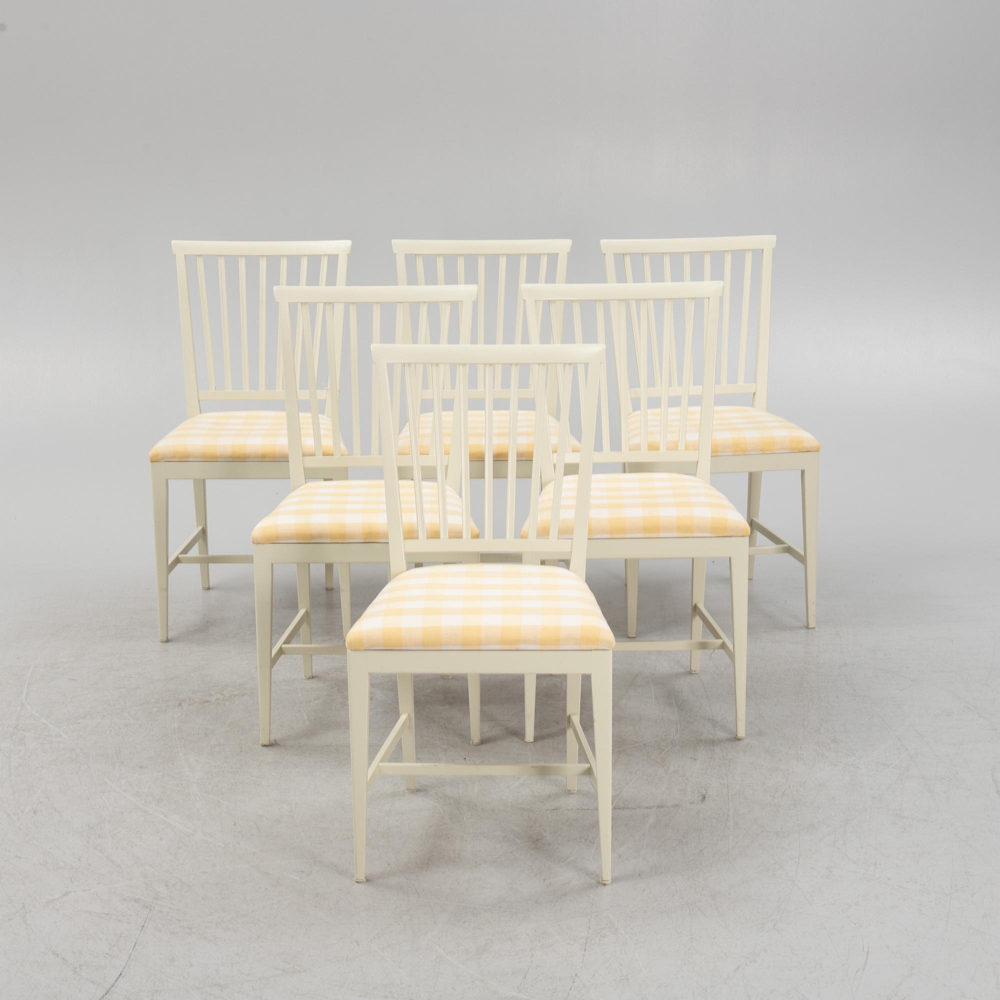 Carl Malmsten, a set of six chairs, 'Herrgården" and a dining table.