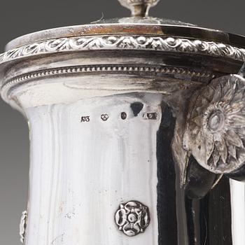 A Swedish 19th century silver coffee-pot, mark of Adolf Zethelius, Stockholm 1824.