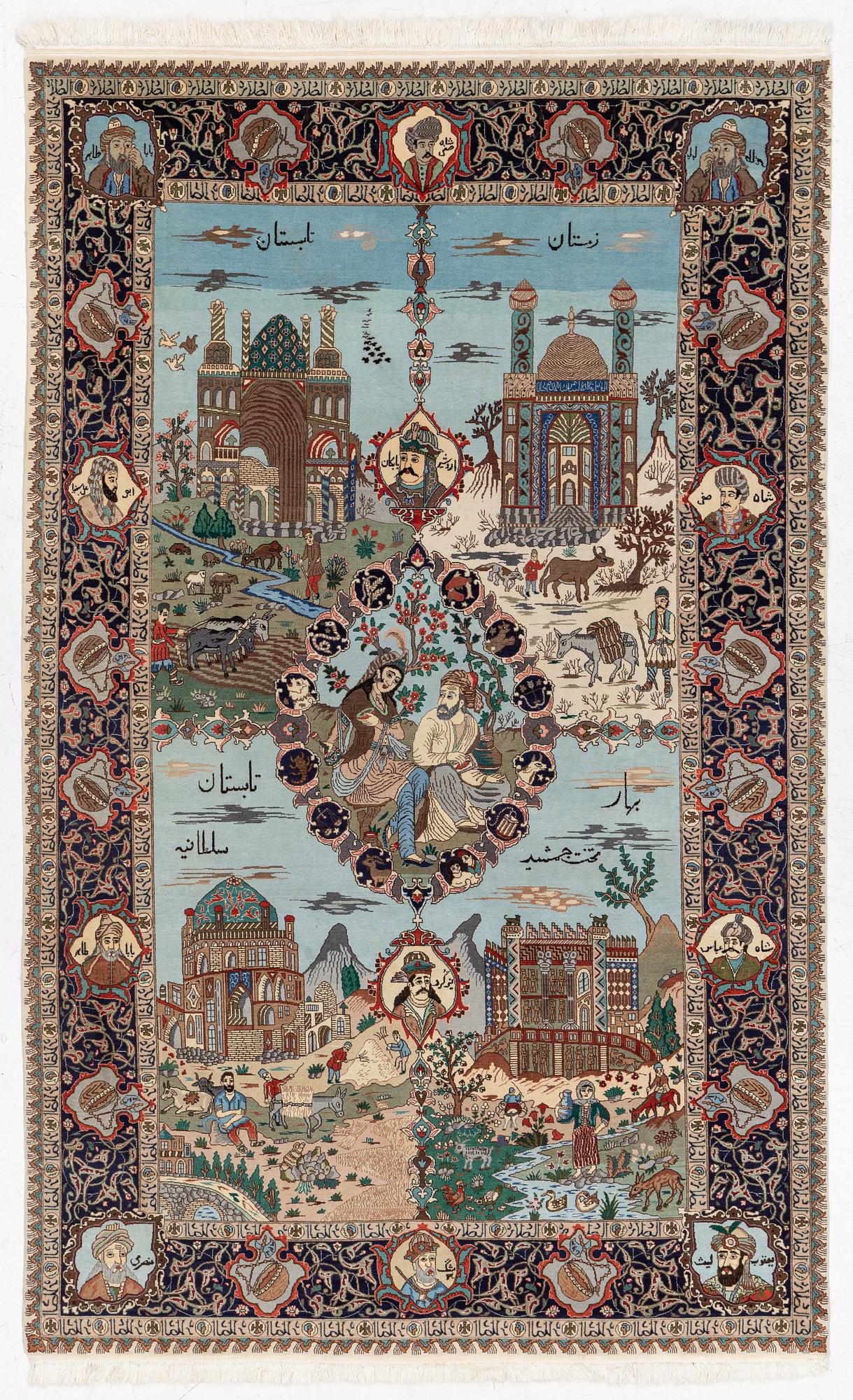 Matta, semiantik Täbris, "4 årstiderna", 284 x 173 cm.