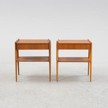 Sängbord, ett par, Carlströms Möbelfabrik, Bjärnum, 1950/60-tal.