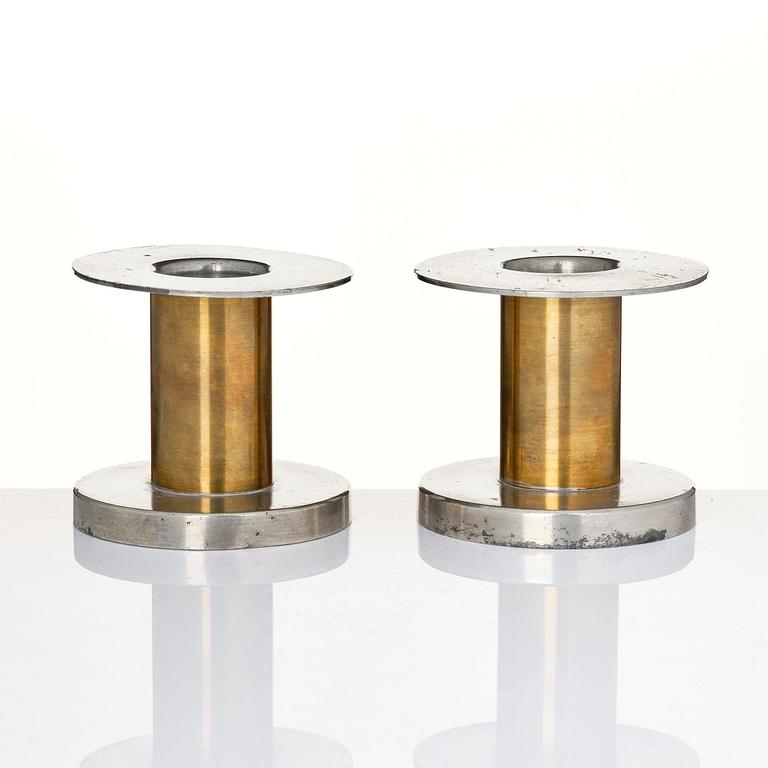 Nils Fougstedt, a rare pair of candlesticks model A 1277, Firma Svenskt Tenn, Stockholm, 1935.