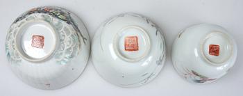 SKÅLAR, 6 st, porslin, Kina, 1700/1800-tal.