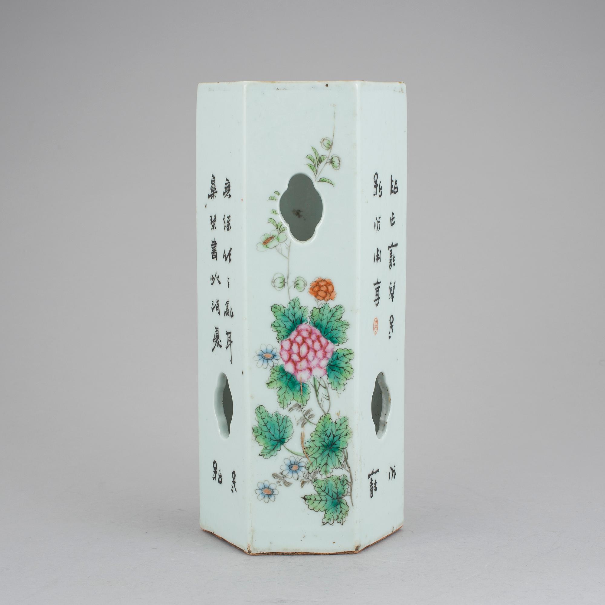 PERUKSTOCK, porslin, Kina, 1900-tal,