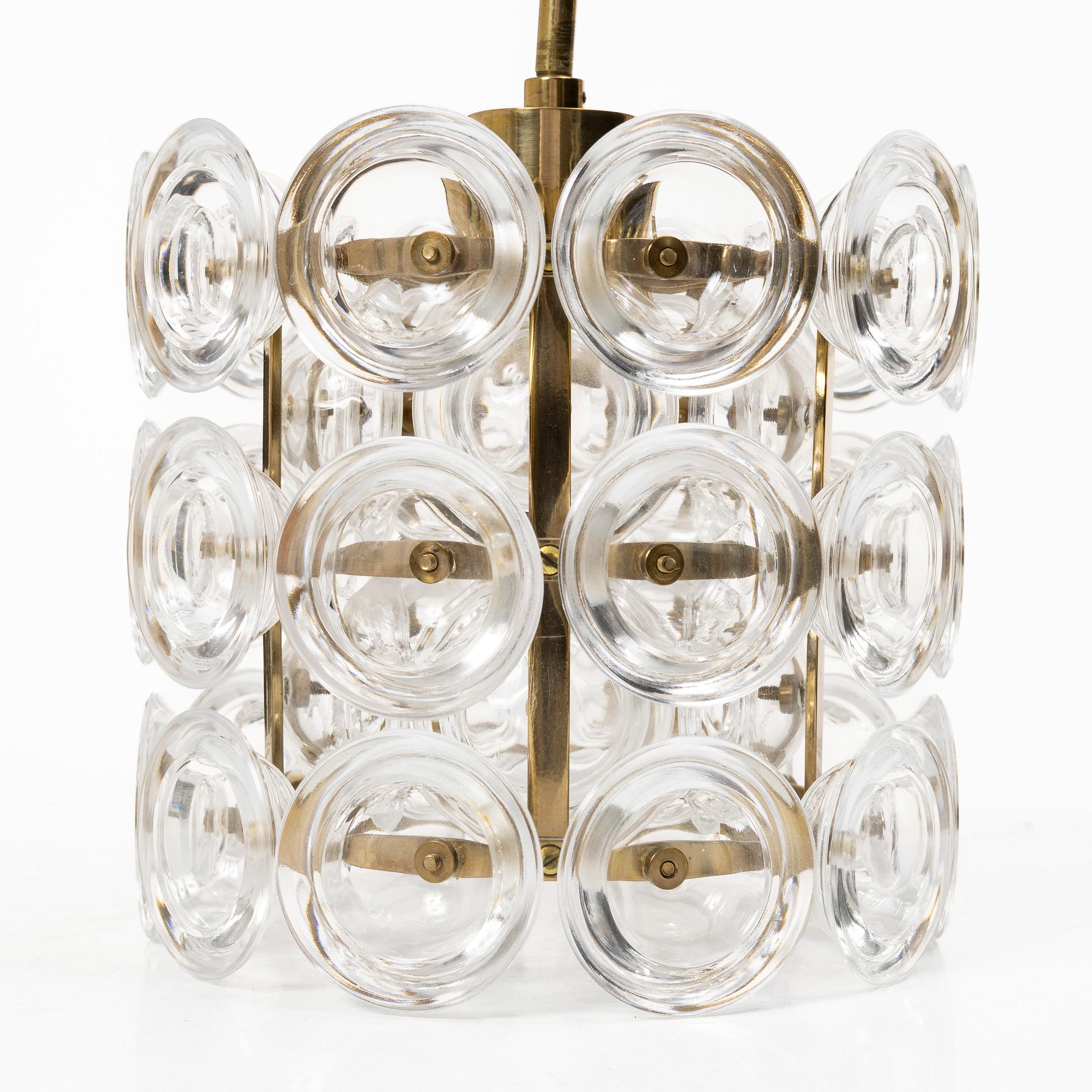Carl Fagerlund, a ceiling lamp, model RD1846, Orrefors, second half of the 20th century.