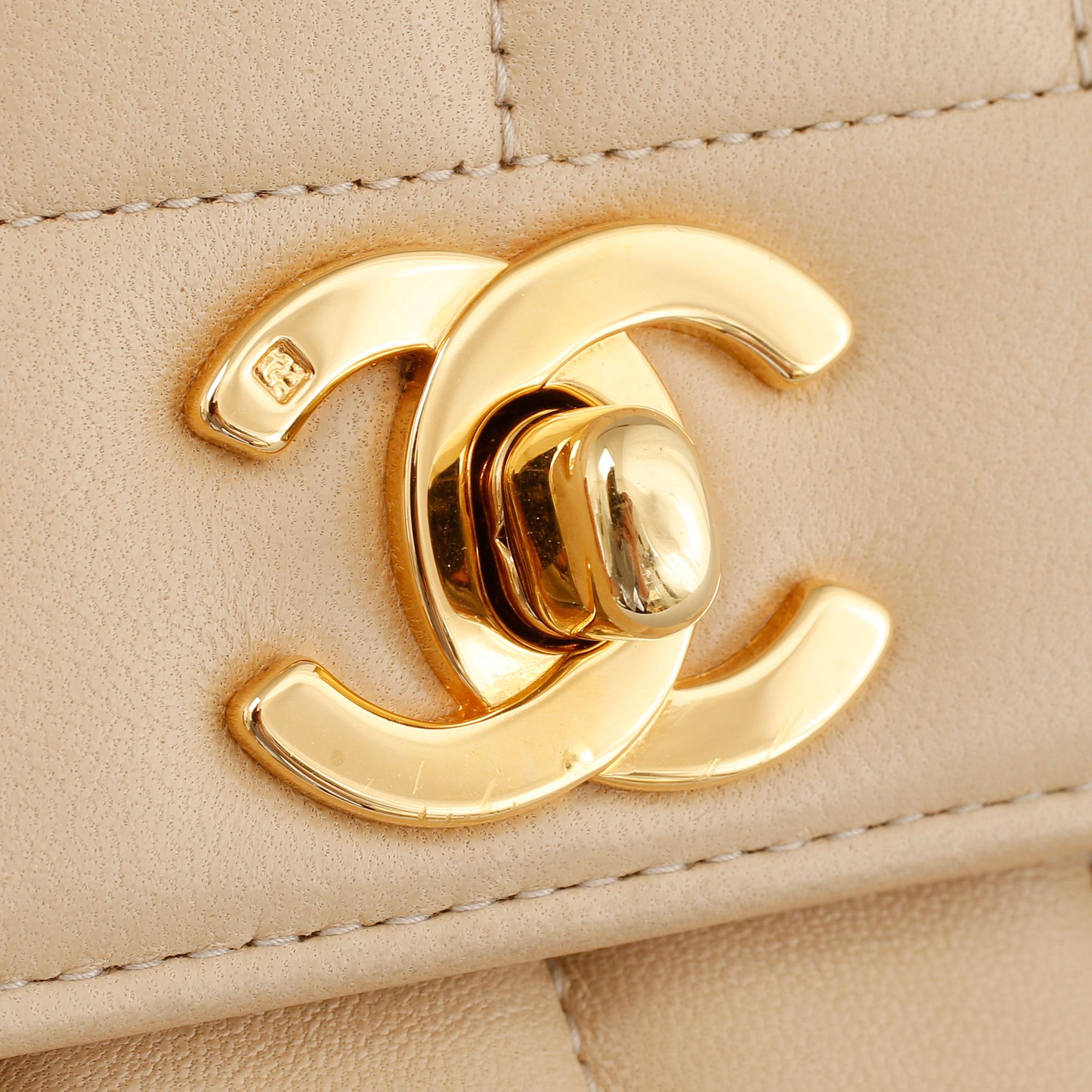 A Chanel lamb skin handbag.