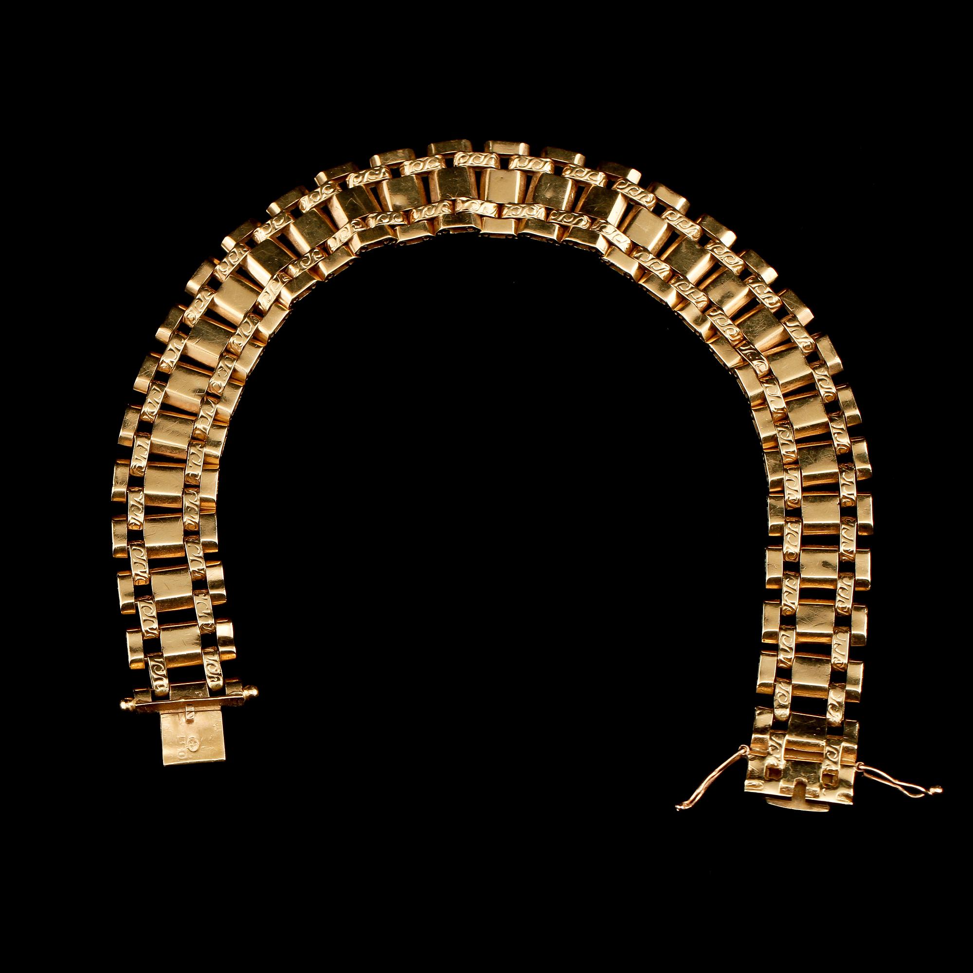 ARMLÄNK, 18k guld, importstämplad. 1900-talets tredje kvartal. Vikt 25 g.