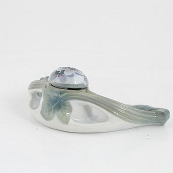 An Art Nouveau porcelain inkwell, Rörstrand, Sweden, early 20th century.