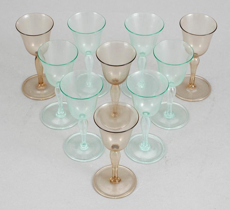 GLAS, 10 stycken, Cappelin, Murano.