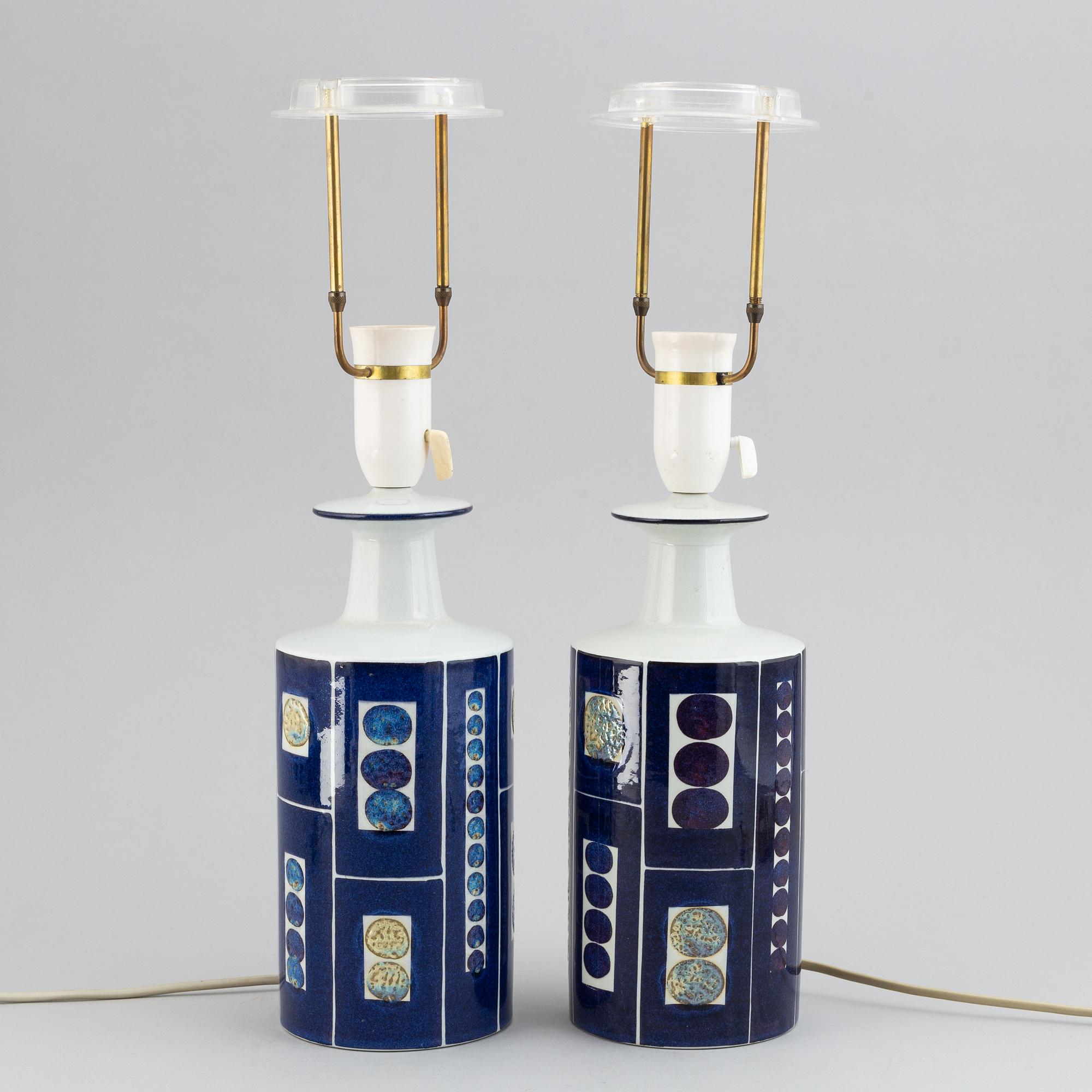 A pair of table lamps from Fog & Morup, Royal Copenhagen, second half of the 20th-century.