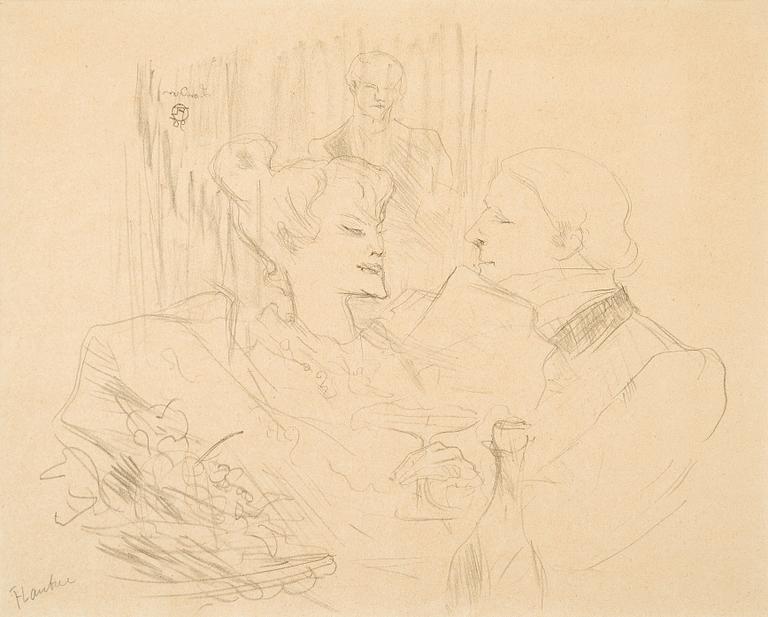 Henri de Toulouse-Lautrec, HENRI DE TOULOUSE-LAUTREC, litografia, signeerattu.