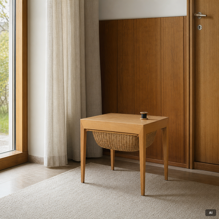 Severin Hansen, sewing table, Haslev Møbelsnedkeri, Denmark, 1950s.