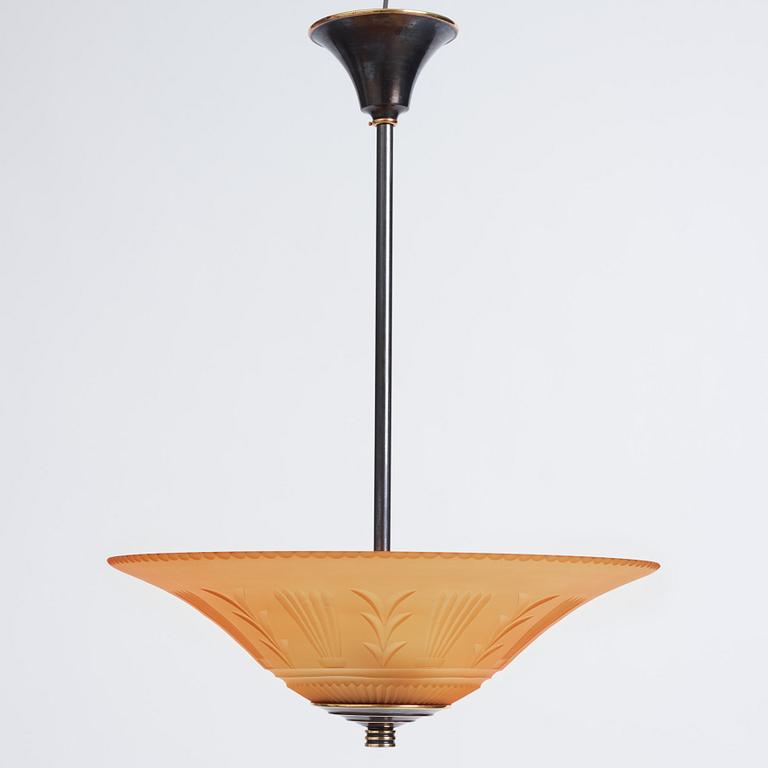 Edward Hald, a ceiling lamp,Orrefors 1920s-1930s.