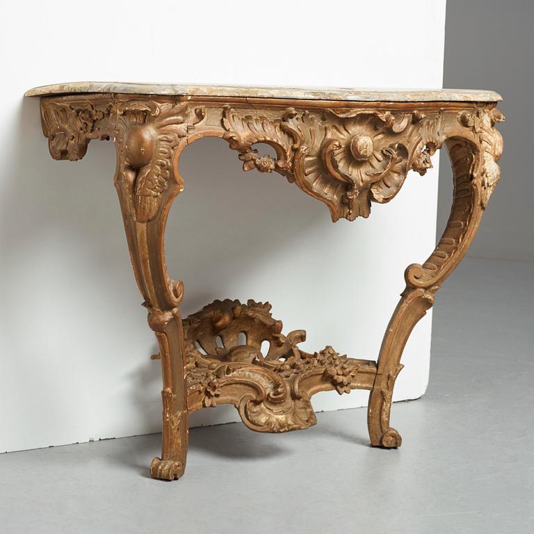 A Swedish Rococo 18th century console table.