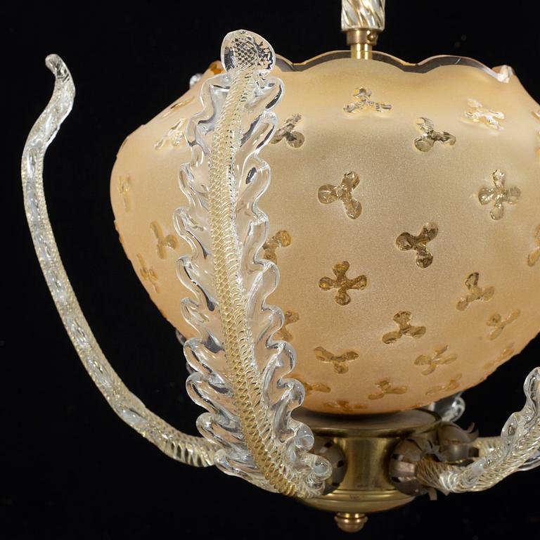 TAKLAMPA, möjligen Orrefors 1900-talets mitt.