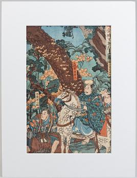 UTAGAWA KUNIYOSHI (1797/98-1861), färg träsnitt, Japan, 1800-tal.