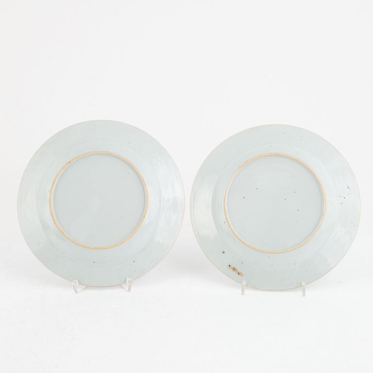 Tallrikar, 4 st, porslin, Kina, Qianlong (1736-95).